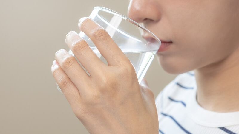 girl drinking water